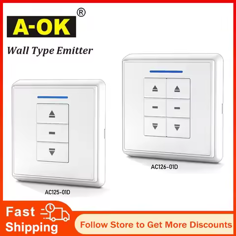 A-OK AC125-01/AC126-01 Single/Dual Wall Switch panel,Wireless remote Wall Controller for A-OK RF433 