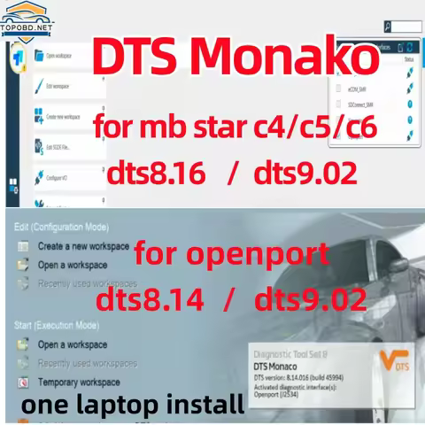 2026 Hot Selling DTS Monaco V8.16 / 8.14 / 9.02 for MB Star C4 SD C5 VCI C6 for OpenPort Tool Remote
