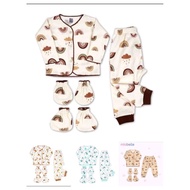 Newborn 3in1 Long Set MIABELLE Motif Shirt Long Pants Gloves & Feet STK SNI Carino