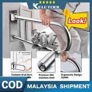 304 Stainless Steel Flip-Up Handicap Bathroom Fold Down Toilet Grab 厕所手把 Safety Rail Holder Besi Pem