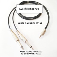 Kabel Canare L2B2AT Jack Aux 3.5mm Male M To 2 Akai Mono 1 Meter