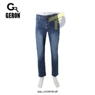 GSLJ 21359 Mid Blue -(28-40)GERON premium men stretchable slim fit jeans