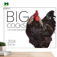 ALANFY 2024 Calendar, Cute Funny Rooster Wall Calendar, Creative Schedule Paper Simplicity Wall Calendar Men/Women