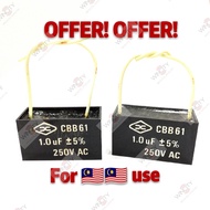 WSS Fan motor capacitor Kipas Fan capasitor CBB61 250v-450VAC (1UF/1.2UF/1.25UF/1.5UF/1.8UF/2UF/2.5U