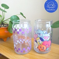 BT21 Aesthetic Glass Cup | Glass Cup 470ml | Aesthetic Glass Cups