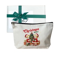 Christmas Gift Exchange Idea Canvas Zipper Bag Cosmetic Case Canvas Pencil Case Come with Free Chris