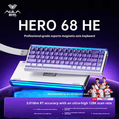 AULA HERO 68HE Magnetic Switch Keyboard RGB Gaming Mechanical Keyboard Rapid Trigger 8K Return Wired