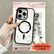 Aesthetic Pastel Ribbon Magnetic Casing hp Samsung A07 A27 A17 A37 A57 5G A27 A06 A56 5G S26 Plusa36