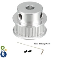 Pulley Shaft 6mm - 60 Teeth Belt 10, uses 2gt-10mm belt