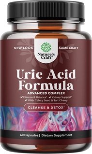 Natures Craft Uric Acid Formula Advanced Formula Cleanse Detox Kidney Support (60 Capsules)
