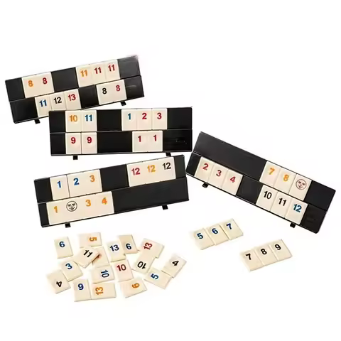 Rummy Cube Game with 4 Racks,Rummy Cube Game Set with Portable Case,amily Classic Board Games Learni
