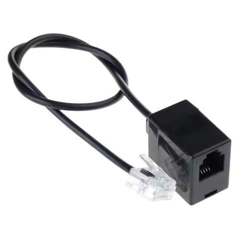 Ethernet RJ45 8P8C To RJ11 6P4C Adapter Cable,Office Converter Cord Male To Female RJ45 to RJ11 Conv