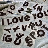 Iron-On Patch Shirt Stickers Black F.56 Daily-Club Letters 0-9 And A-Z Ironed On All Fabrics.