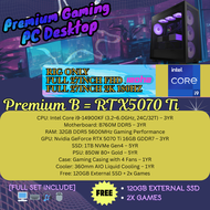 FULL SET Intel Core 14900KF + RTX5090 RTX5080 / RTX5070 Ti / RX9070 XT Premium Gaming PC Desktop
