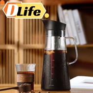 D.life 1200mL Coffee Maker Set, Heat Resistant Glass Carafe Hand Drip Filter Coffee Maker with Handle and Scale