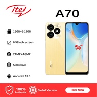 【COD】itel A70 Cellphones 6.52INCH sale 2024 original Smartphone RAM 12GB (4GB+8GB)+ROM 128GB 5G Mobi