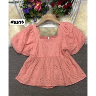 new arrivals bkk style women's causal elegant plain square collar proof sleeve ilet blouse blouse wo