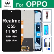 จอ LCD สำหรับ OPPO Realme 11 5G/C55 RMX3710 RMX3780จอแสดงผลหน้าจอสัมผัส Digitizer ประกอบทดแทนพร้อมเค