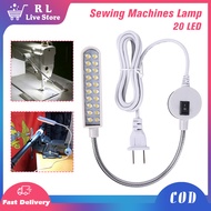 20 LED Sewing Machine Light Sewing Clothing Lamp Flexible Gooseneck Work Light with Magnetic Mount Base for Workbench Lathe Drill Press