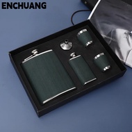 8oz whiskey flask, 304 stainless steel flask, includes 2 bottles and 1oz mini flask, gift set.