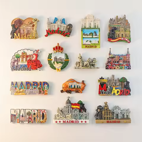 Spain,Madrid,letter,Palacio Real de Madrid,Puerta del Sol,3D Stereoscopic,Tourism souvenirs,Resin pa