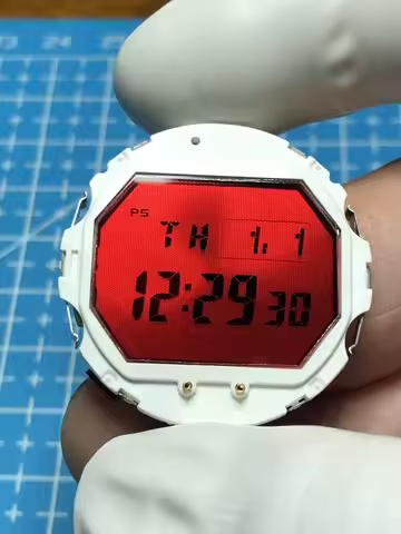 STN LCD Screen Mod with Metal Mesh Grid for Casio G-Shock DW-5600, 5610, 5030 & 5000, Blood Red Patt