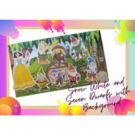 Snow white and 7 dwarfs with background