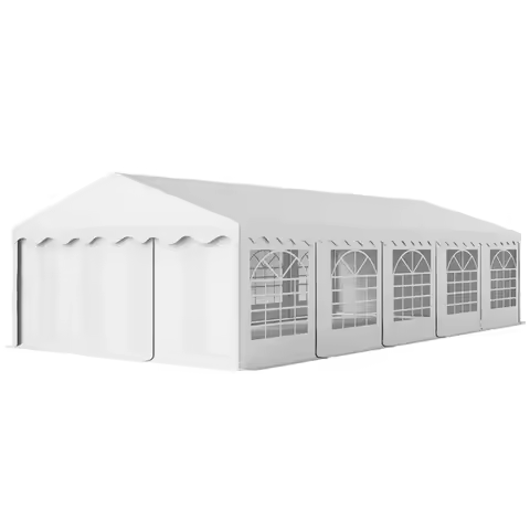 Heavy Duty 16.5x33 Ft Outdoor White Party Tent Large Canopy Shelter with Removable Sidewalls 10 Wind