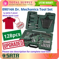 【UPGRADED】SATA 09014A 128PCS 1/4" + 3/8" + 1/2" DR SOCKET WRENCH Mechanic Ratchet Master Hand Tool A