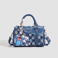 Summer New Style Large-Capacity Niche Cartoon Stitch Denim Stitching Messenger Handbag Pillow Bag Bu
