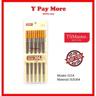 TSMaster SUS304 Stainless Steel Chopsticks 1PCK/5 PAIRS 531A/531C