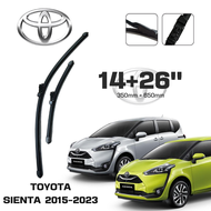 ใบปัดน้ำฝน TOYOTA ขนาด 14+26"นิ้ว สำหรับรุ่น SIENTA ปี 2015-2023 ก้านปัดน้ำฝน ที่ปัดน้ำฝนพร้อมยาง จ