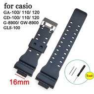 16mm PU Plastic Watch Strap for Casio G-SHOCK GD120  GD110 100 GA100 GA 120 110 GA-100C G-8900 Silic