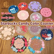 Starbucks Coffee Mug Cup Coaster Pad Mermaid Cute Silicone Cartoon Anti Slip Mat Insulation Creative Cherry Candy Color