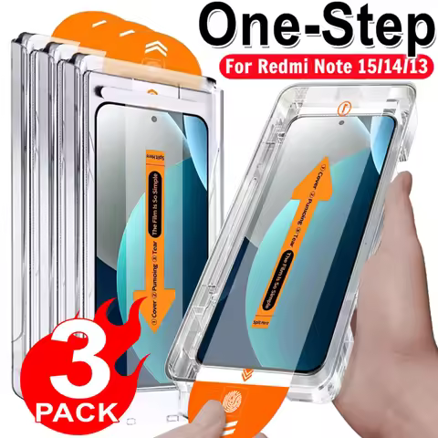 1/3Sets Quick Installation Kit Tempered Glass For Redmi Note 15 15+ Pro 14 13 13R 13Pro 4G 5G Screen