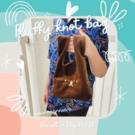 Fluffy knot bag - small knot bag - fur tote bag - soft fur bag - cute bag