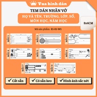 Set of 50/100 stickers STUDENT NOTEBOOK LABELS (8x4cm) - Student notebook stickers (school, class, n