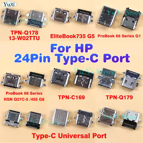 2pcs For HP USB Type-C Jack For LapTop PC Charging Socket Port Charge Connector Dock Tail Plug Repai