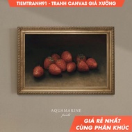Tranh treo tường Vintage Wall Art Still Life with Strawberries Kitchen Wall Art Vintage Kitchen Deco