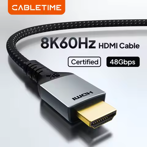 CABLETIME HDMI2.1 Cable Ultra High-speed 8K 60Hz 4K 120Hz 48Gbps for PS5 PS4 8K 2.1 4K 2.0 HDMI-Comp