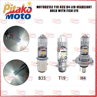 MOTORCYCLE H4 T19 B35 LED HEADLIGHT BULB WITH FISH EYE WHITE/YELLOW