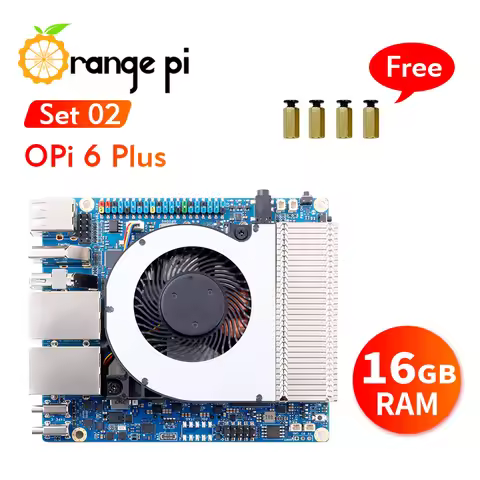 Orange Pi 6 Plus 16G+Cooler DDR5 CIX SoC Mini PC M2 NVME SSD 45TOPS NPU Single Board Computer Run Li