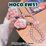 READY STOCK!For HOCO EW51 Case Casing Soft Silicone DIY Floral Patterns Earphone Case Cover