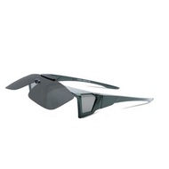 多功能可掀灰銘綠偏光墨鏡│掀蓋全罩外掛式UV400太陽眼鏡│套鏡