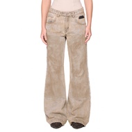 BEUTER HANDCRAFTED WASHED DOUBLE KNEE FLARE JEANS - GRAY