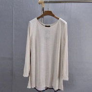 A21 REBORN Long Sleeve Top - Cream & Plaid - Size M