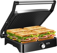 Panini Press Grill Indoor Grill Sandwich Maker with Temperature Setting 4 Slice Large Non-stick Vers