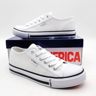 🔥ReadyStock🔥[SIZE 30-45] ORIGINAL ALL AMERICA Kasut Sekolah Hitam ALL AMERICA School Shoes Canvas Sh