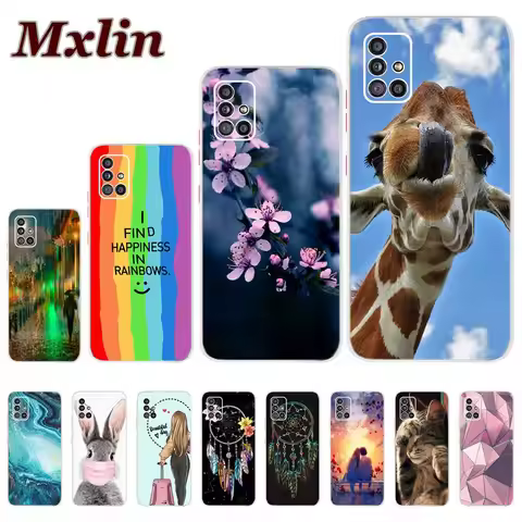 For Samsung A51 Case For Samsung M51 Cover Fashion Rainbow Print Soft Fundas For Samsung Galaxy A51 