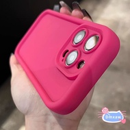 Hot PINK Casing For Huawei Y9 Y7 Y6 Pro Y5 Prime 2019 2018 Y9A Y7A Y6P Y5P 2020 P Smart + 2021 Silicone Skin Feel Phone Case Sweet Hot Girl Soft Cover